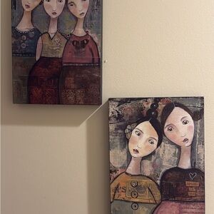 Kelly Rae Roberts Set of two: “Trust in Me” and “Heart by Heart”. 8x12x1”